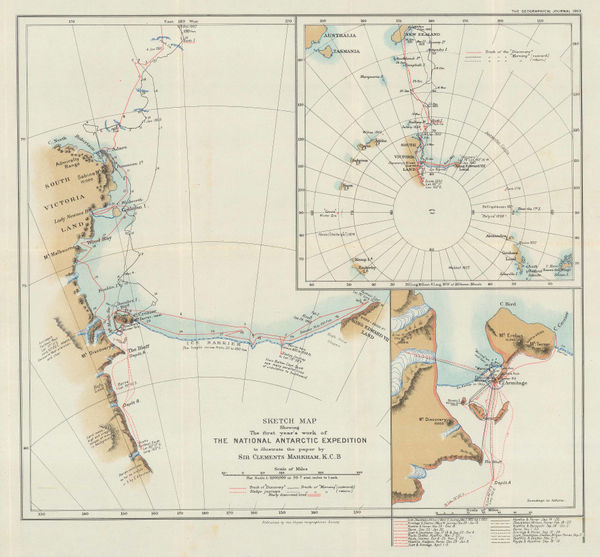 Royal Geographical Society (RGS), Sketch Map Showing the First Year's Work of The National Antarctic Exhibition, 1903