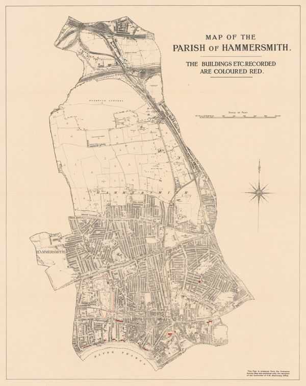 Ordnance Survey, Map of the Parish of Hammersmith, 1920 c
