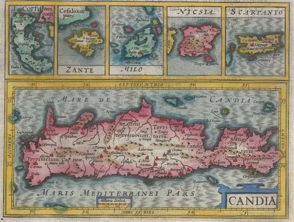Samuel Purchas, Crete, Corfu, Zante, Milos, Naxos & Karpathos, 1625