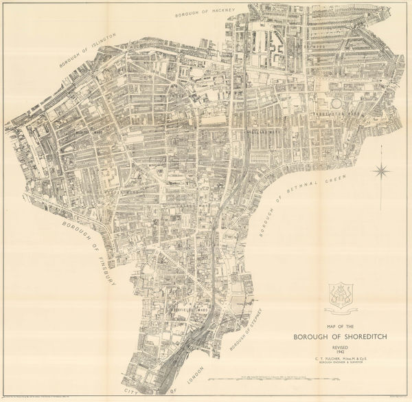 Ordnance Survey, The Borough of Shoreditch, 1942