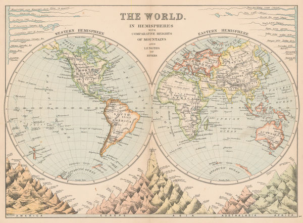 George W. Bacon, The World in Hemispheres, 1898