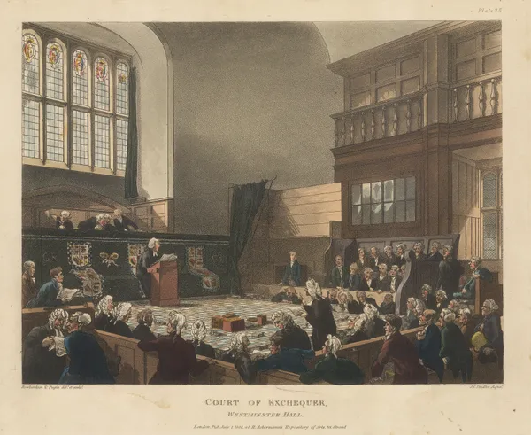 Rudolph Ackermann, London - Court of the Exchequer, 1808