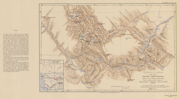 Royal Geographical Society (RGS), Canadian Rocky Mountains North of the Yellowhead Pass, 1912