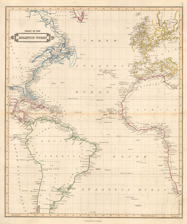 Daniel & William Lizars, Chart of the Atlantic Ocean, 1840 c.