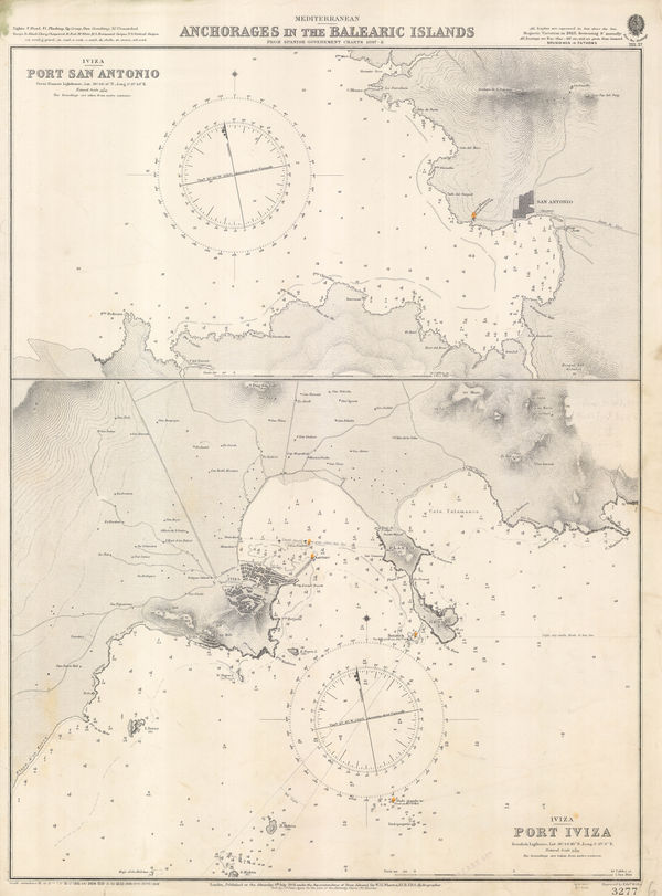 British Admiralty, Anchorages in the Balearic Islands, 1925