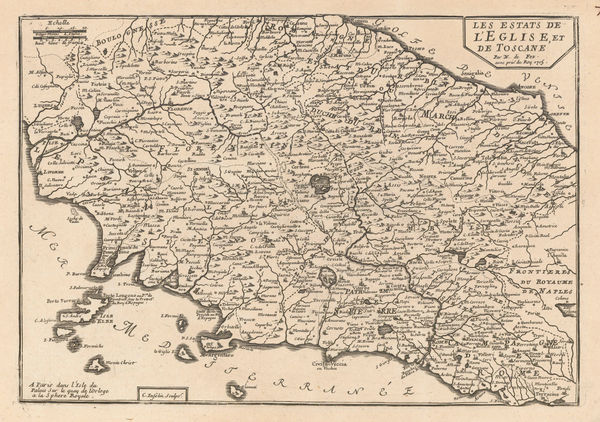Nicolas de Fer, Tuscany and the Papal States, 1705