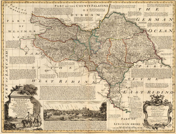 Emanuel Bowen & Thomas Kitchin, An Accurate Map of the North Riding of York Shire, 1760 c.