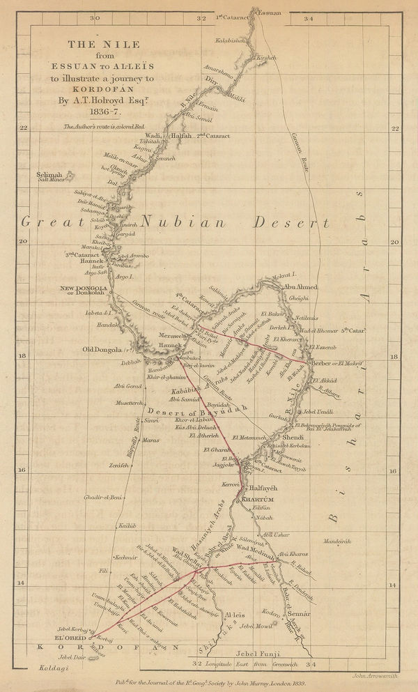 Royal Geographical Society (RGS), The Nile from Essuan to Al-Leis to Illustrate a Journey to Kordofan, 1839
