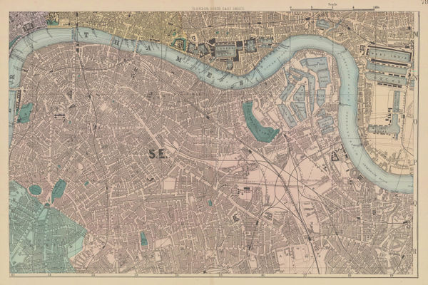 George W. Bacon, London, South East Sheet, 1886