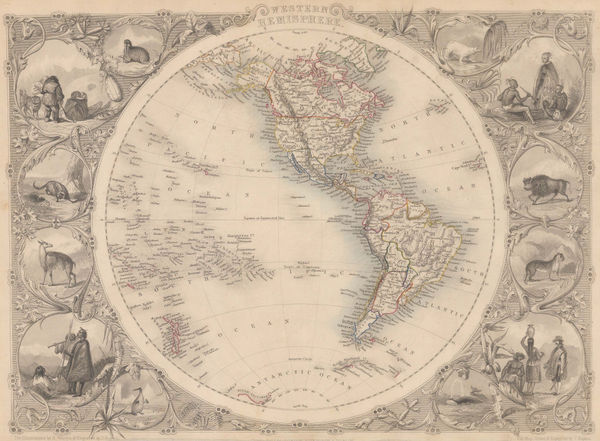 John Tallis, Western Hemisphere, 1851