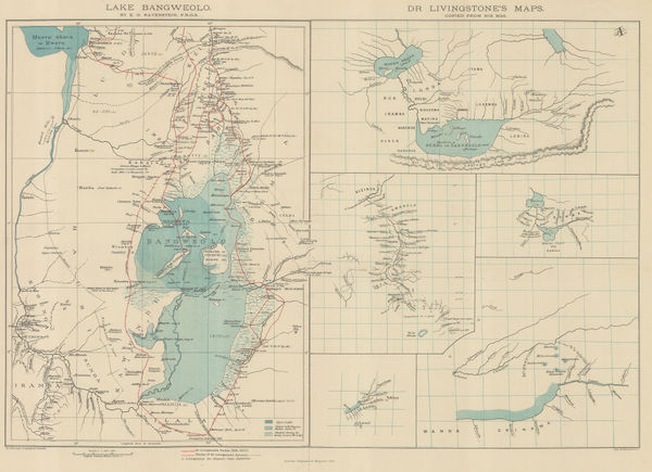 Royal Geographical Society (RGS), Livingstone's maps of Lake Bangweulu, Zimbabwe, 1889