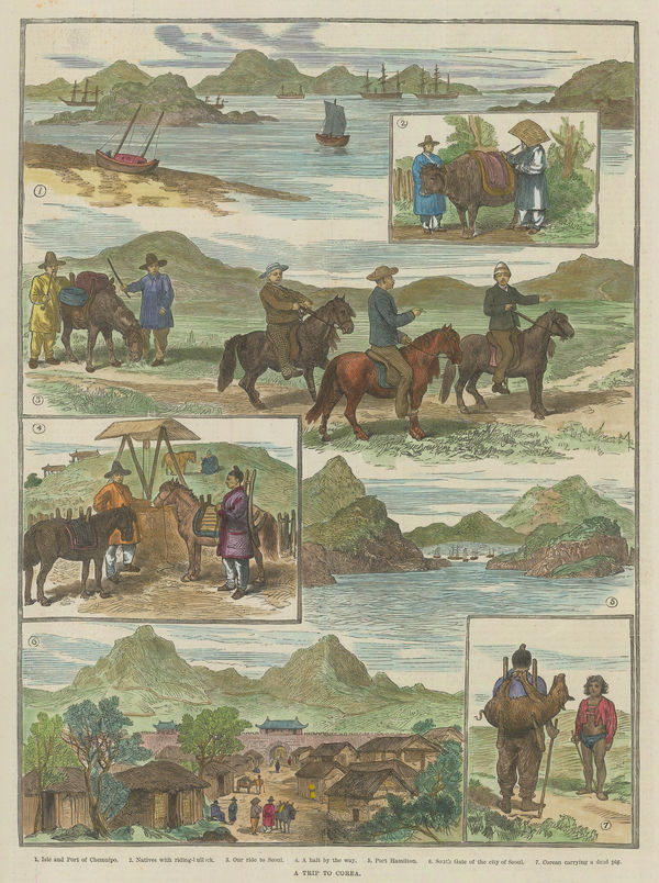 Illustrated London News (ILN), Korea - Port of Chemulpo, Port Hamilton, Seoul, 1886