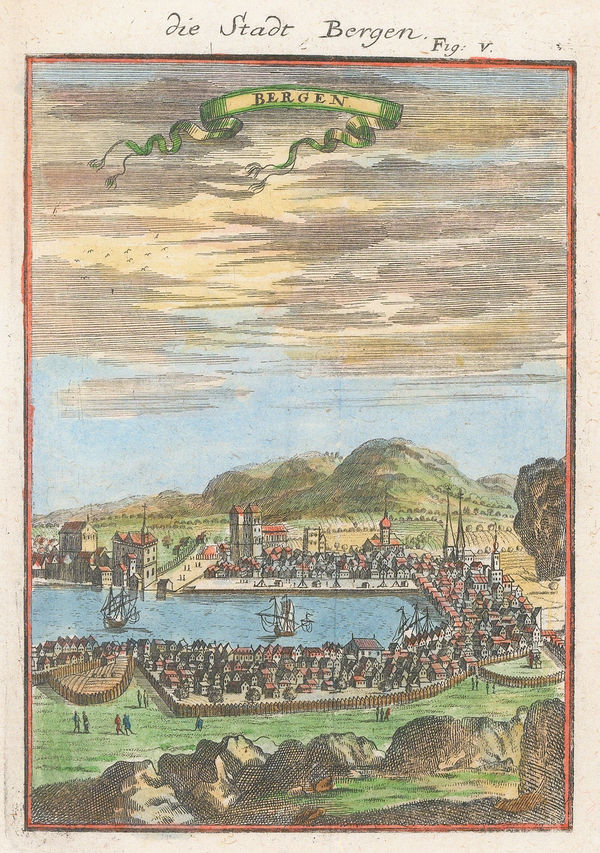 Alain Manesson Mallet, Norway - Bergen, 1719