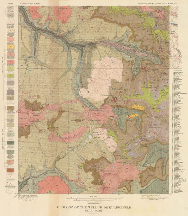 United States Geological Survey (USGS), Geology of the Telluride Quadrangle Colorado, 1896