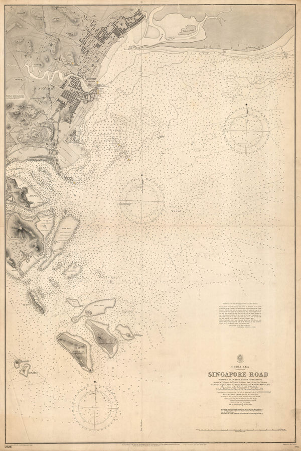 British Admiralty, Singapore Sea Chart, 1900