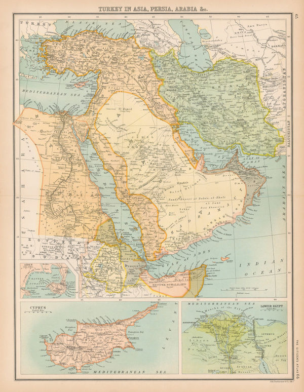 John Bartholomew & Co., Turkey in Asia, Arabia, Persia &c., 1905 (c.)