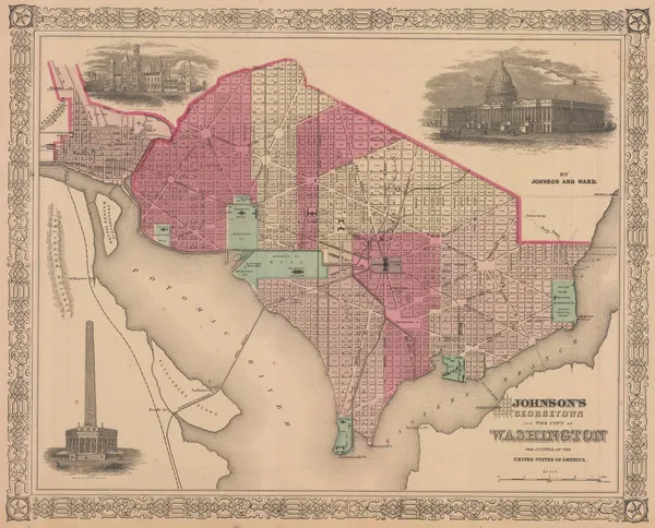 Johnson & Ward, Georgetown and the City of Washington, 1865