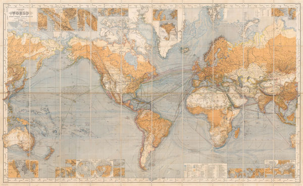 Justus Perthes, Chart of the World on Mercators Projection, 1871
