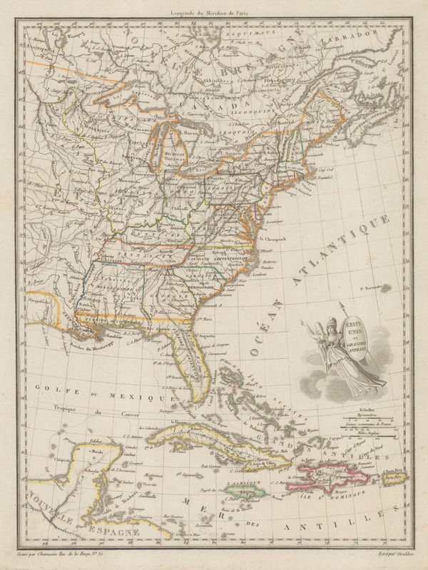 Pierre Tardieu, Eastern United States and West Indies., 1820 c.