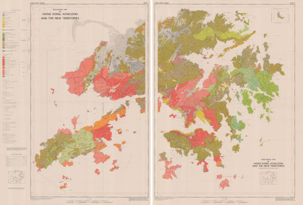 Crown Lands Survey, Geological Map of Hong Kong, Kowloon and the New Territories, 1977