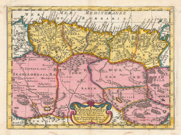 Nicolas & Guillaume Sanson, Partie de Barbarie en est le Royaume d'Alger., 1700