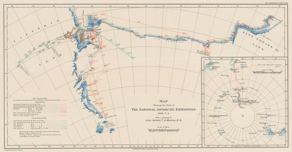 Royal Geographical Society (RGS), Map Showing the Work of The National Antarctic Expedition 1902-03-04, 1904