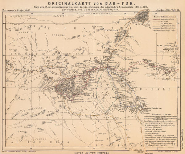 Justus Perthes, Darfur, Sudan, 1880