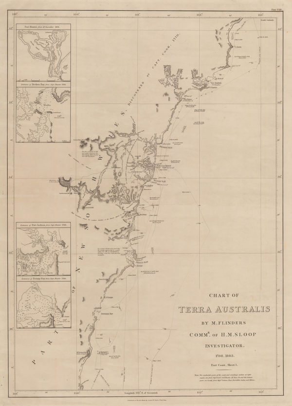 Matthew Flinders, Coast of New South Wales from Cape Hawke to Batemans Bay, 1814