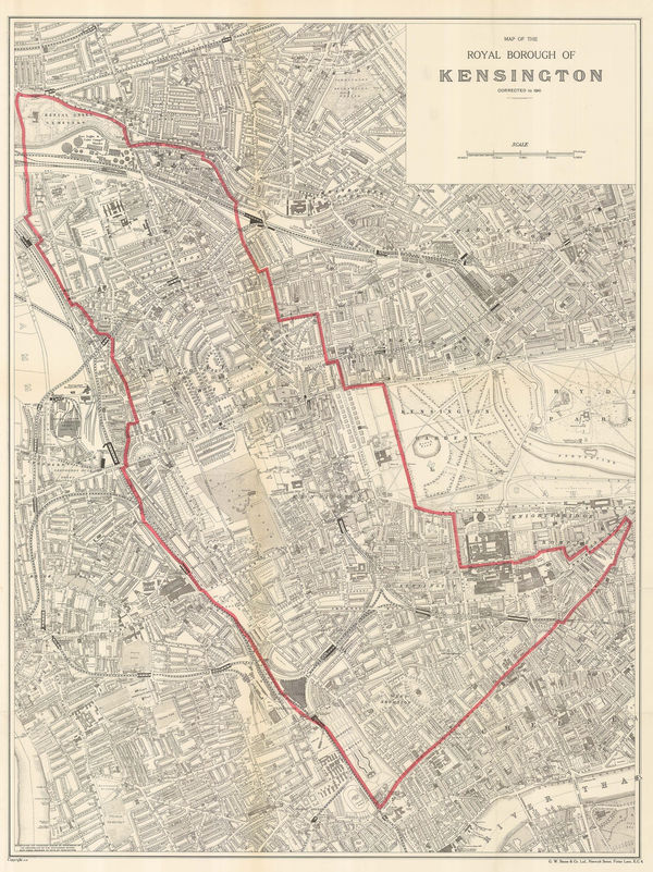 George W. Bacon, Map of the Royal Borough of Kensington, 1941