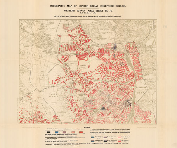 Charles Booth, Descriptive Map of London Social Conditions (1929-1930), 1930