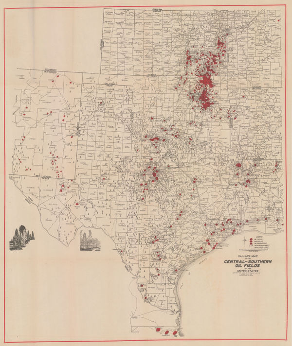 F.E. Gallup, Map of the Central-Southern Oil Fields, 1920