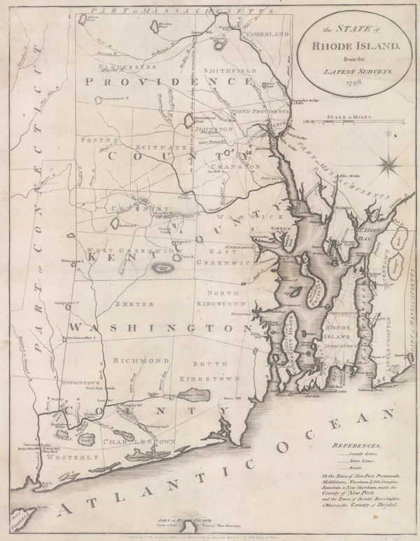 John Reid, The State of Rhode Island from the Latest Surveys, 1796