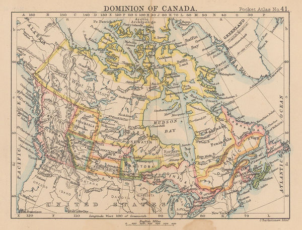 J.G. Bartholomew, Dominion of Canada, 1887