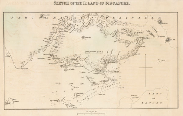 Sophia Raffles, Sketch Map of the Island of Singapore, 1835