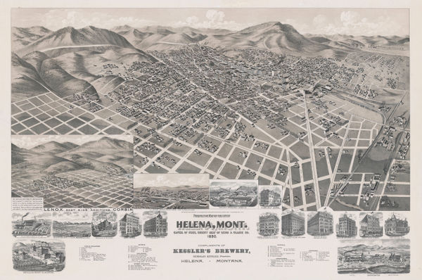 American Publishing Company, Perspective Map of the City of Helena, Montana, 1890