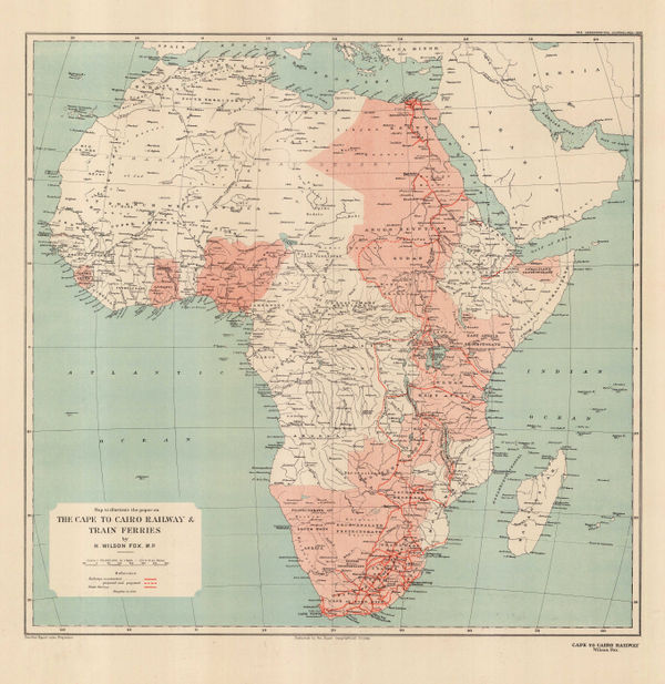 Royal Geographical Society (RGS), Africa showing British possessions at their height, 1920