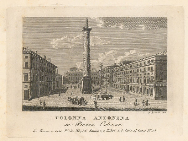 Pietro Piale, Italy - Rome, Piazza Colonna, 1839
