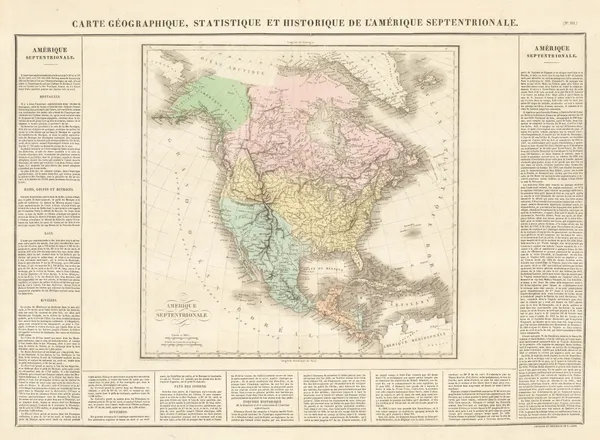 Jean Buchon, Geographical, Statistical, and Historical map of North America, 1825