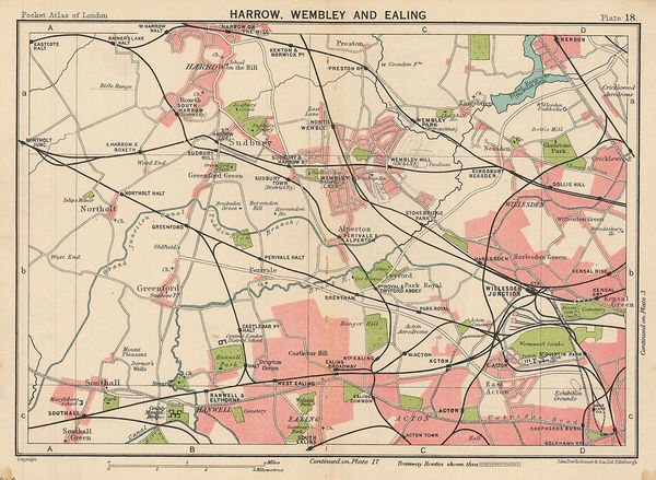 J.G. Bartholomew, Harrow, Wembley and Ealing, 1929