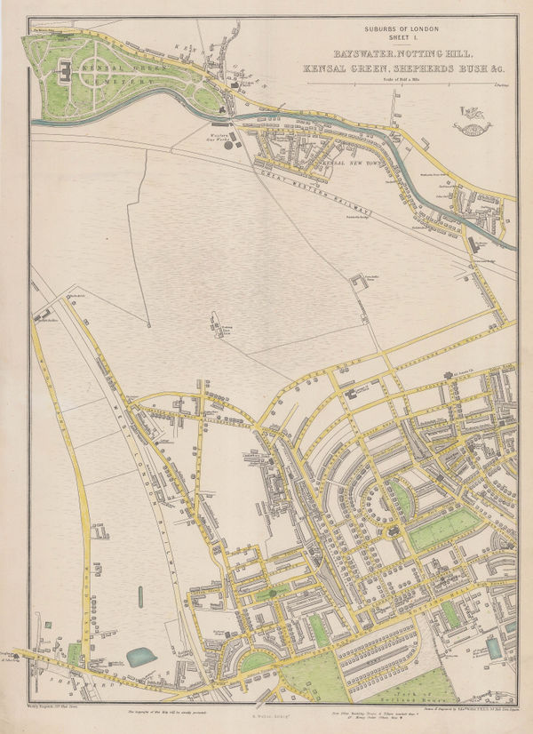 Edward Weller, Bayswater, Notting Hill, Kensal Green, Shepherds Bush &c., 1863