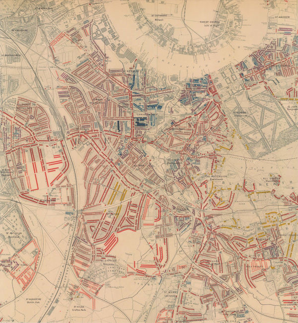 Charles Booth, Poverty Map of Greenwich, Deptford & Lewisham, 1900