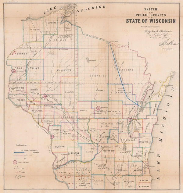 General Land Office (GLO), Wisconsin, 1866