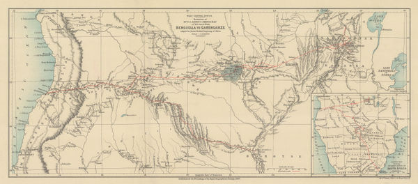 Royal Geographical Society (RGS), F.S. Arnot's Routes across Southern Africa, 1889