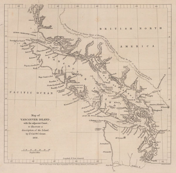 Royal Geographical Society (RGS), Vancouver Island and coast of British Columbia, 1857
