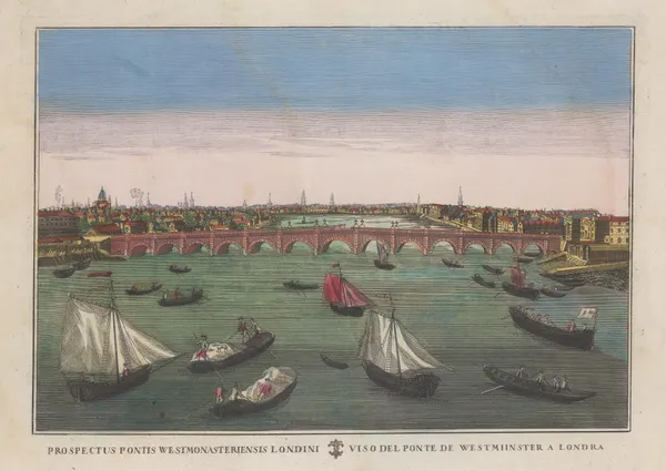 G. A. Remondini, London - Panorama over Westminster Bridge, 1770 c.