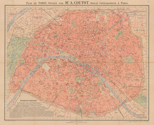 A. Simon, Plan of Paris, 1902