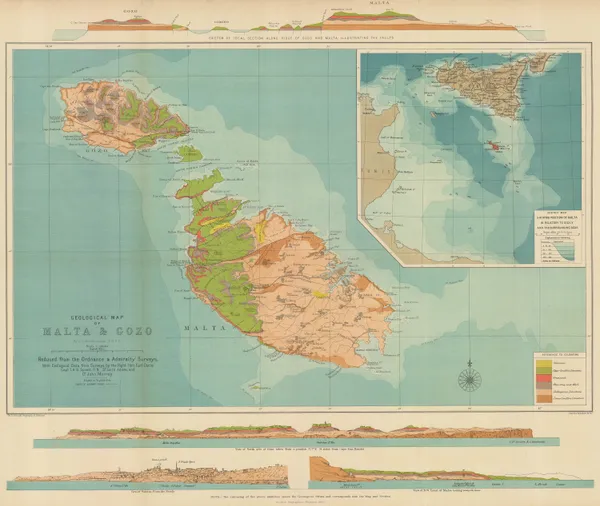 Scottish Geographical Society (SGS), Geological Map of Malta & Gozo, 1890
