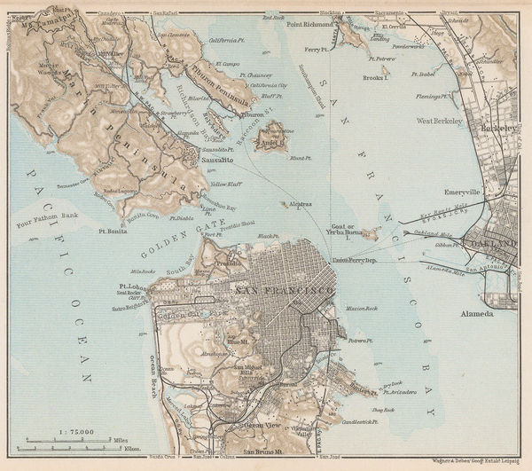 Karl Baedeker, San Francisco Bay, 1909