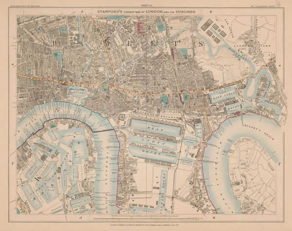 Edward Stanford, Limehouse, Canary Wharf & Poplar, 1877 c