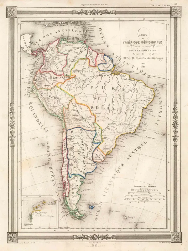 Jean-Denis Barbié du Bocage, South America, 1843